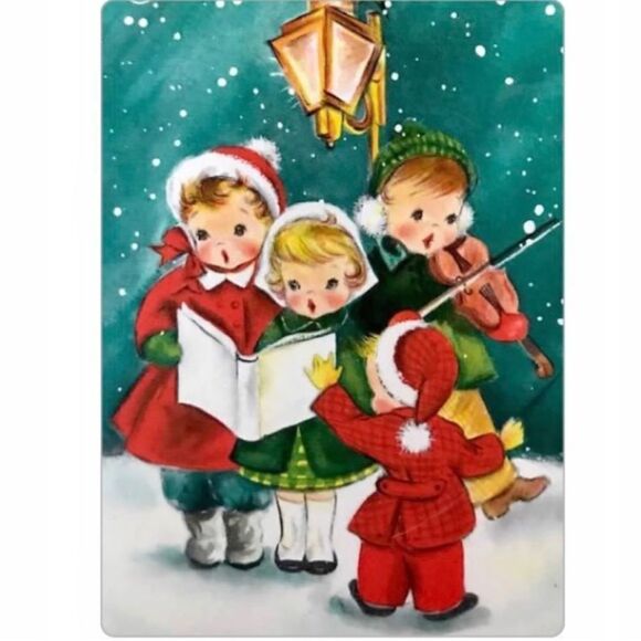 Vintage Caroling Children Scene Magnet - Picture 4 of 4